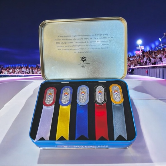 Olympics 2002 Salt Lake City Commemorative Pins Limited Edition Set Of Five Rare - Picture 1 of 16